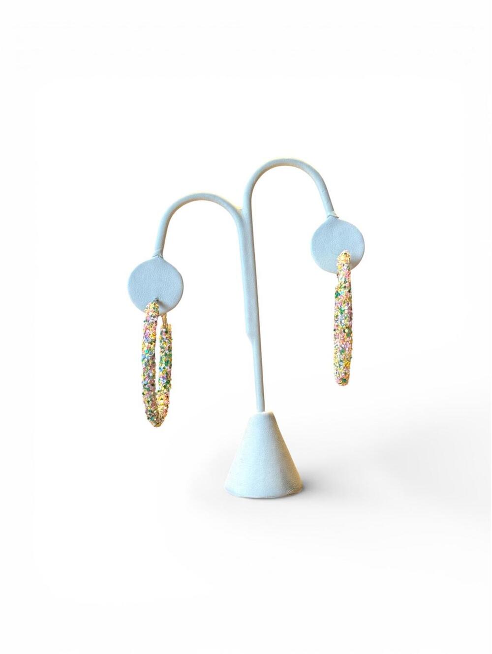 Colorful Beaded Hoop Earrings